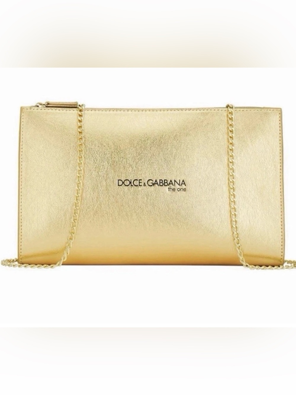 Dolce & Gabbana Metallic Gold Chain Clutch